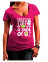 Take Life with a Grain of Salt and a Shot of Tequila Juniors V-Neck Dark T-Shirt by TooLoud-Womens V-Neck T-Shirts-TooLoud-Hot-Pink-Juniors Fitted Small-Davson Sales