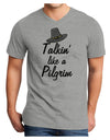 Talkin Like a Pilgrim Adult V-Neck T-shirt HeatherGray 4XL Tooloud