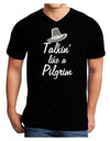 Talkin Like a Pilgrim Dark Adult Dark V-Neck T-Shirt Black 2XL Tooloud