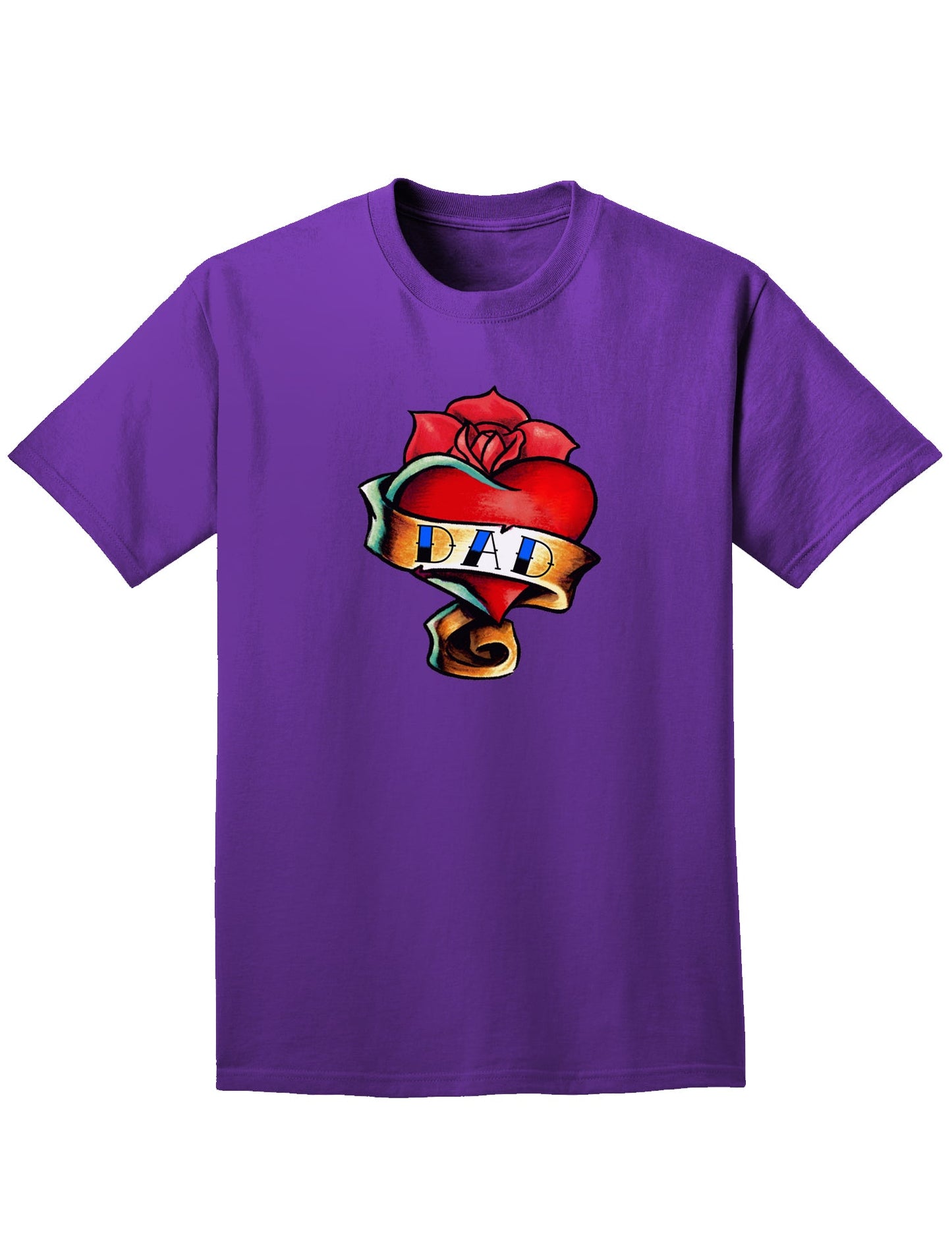 Tattoo Heart Dad Adult Dark T-Shirt-Mens T-Shirt-TooLoud-Purple-Small-Davson Sales