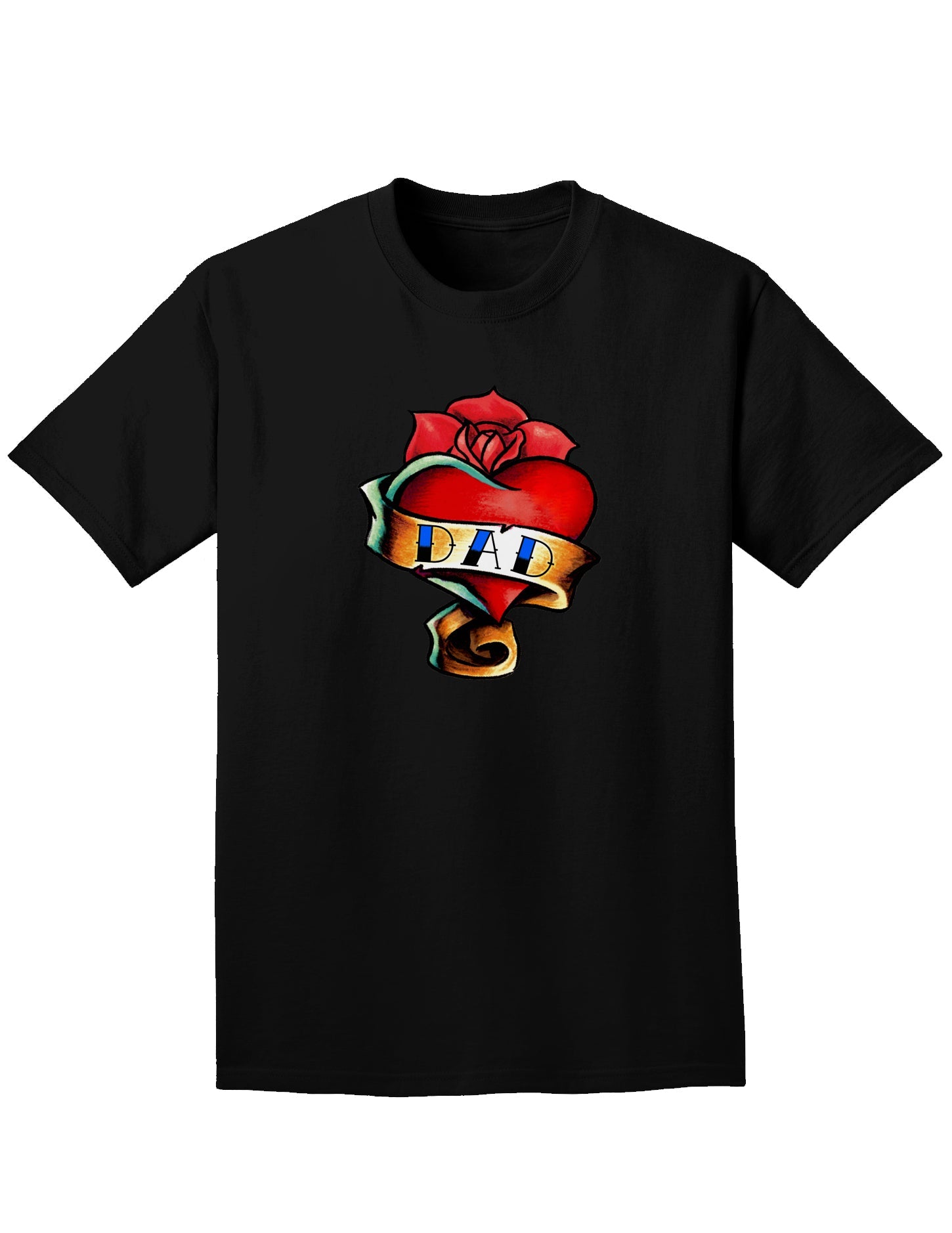 Tattoo Heart Dad Adult Dark T-Shirt-Mens T-Shirt-TooLoud-Black-Small-Davson Sales