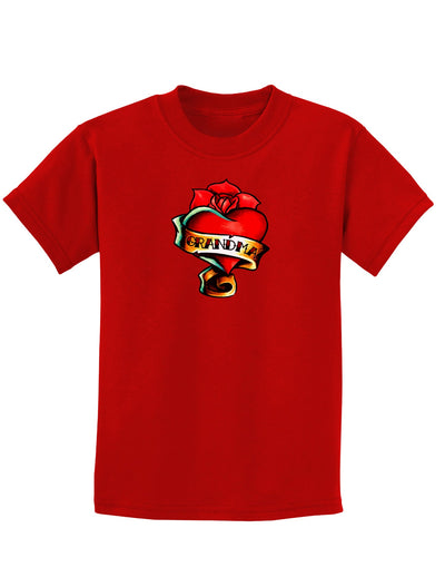 Tattoo Heart Grandma Childrens Dark T-Shirt-Childrens T-Shirt-TooLoud-Red-X-Small-Davson Sales