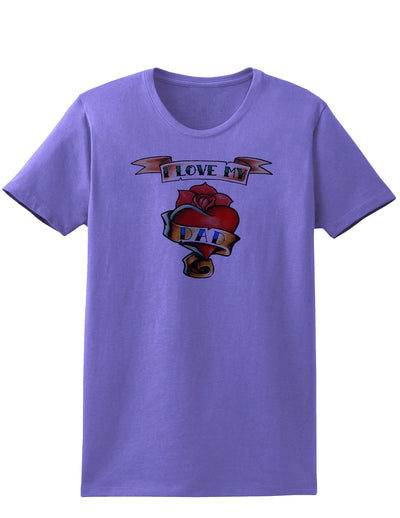 Tattoo Heart I Love My Dad Womens T-Shirt-Womens T-Shirt-TooLoud-Violet-X-Small-Davson Sales