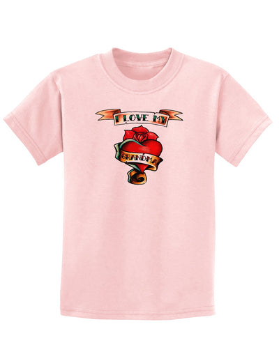 Tattoo Heart I Love My Grandma Childrens T-Shirt-Childrens T-Shirt-TooLoud-PalePink-X-Small-Davson Sales