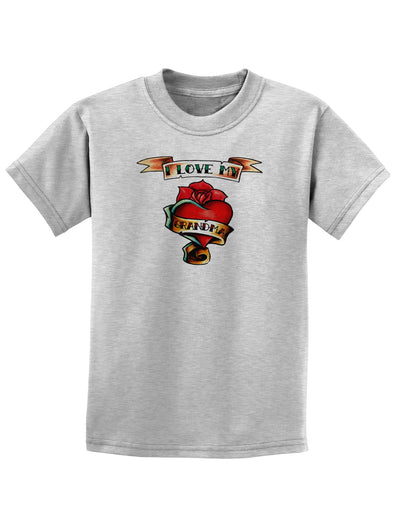 Tattoo Heart I Love My Grandma Childrens T-Shirt-Childrens T-Shirt-TooLoud-AshGray-X-Small-Davson Sales