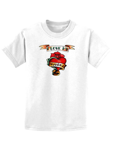 Tattoo Heart I Love My Grandma Childrens T-Shirt-Childrens T-Shirt-TooLoud-White-X-Small-Davson Sales