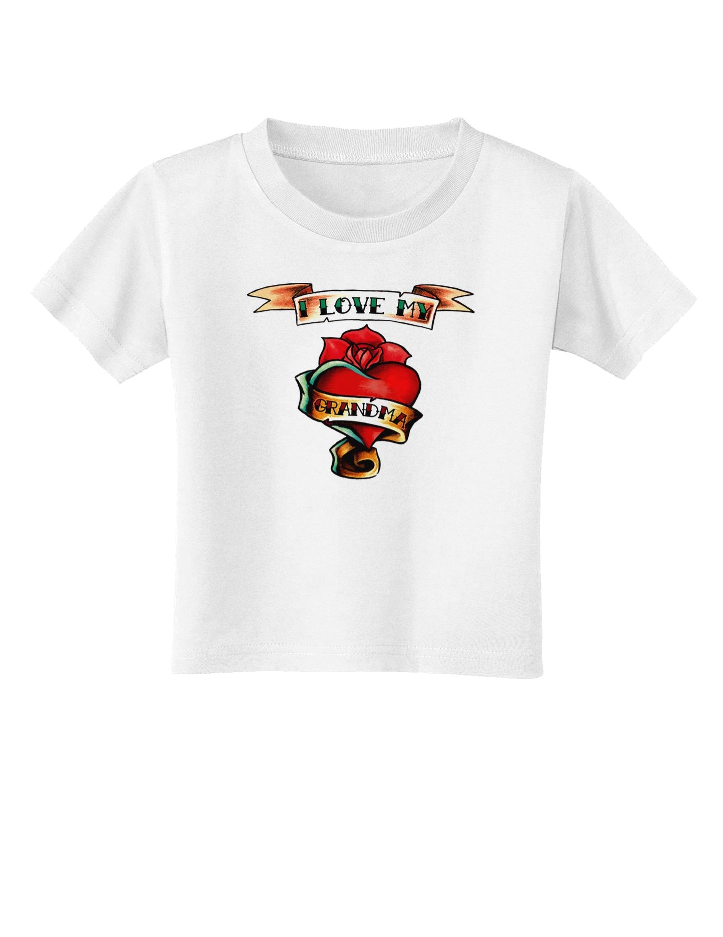 Tattoo Heart I Love My Grandma Toddler T-Shirt-Toddler T-Shirt-TooLoud-White-2T-Davson Sales