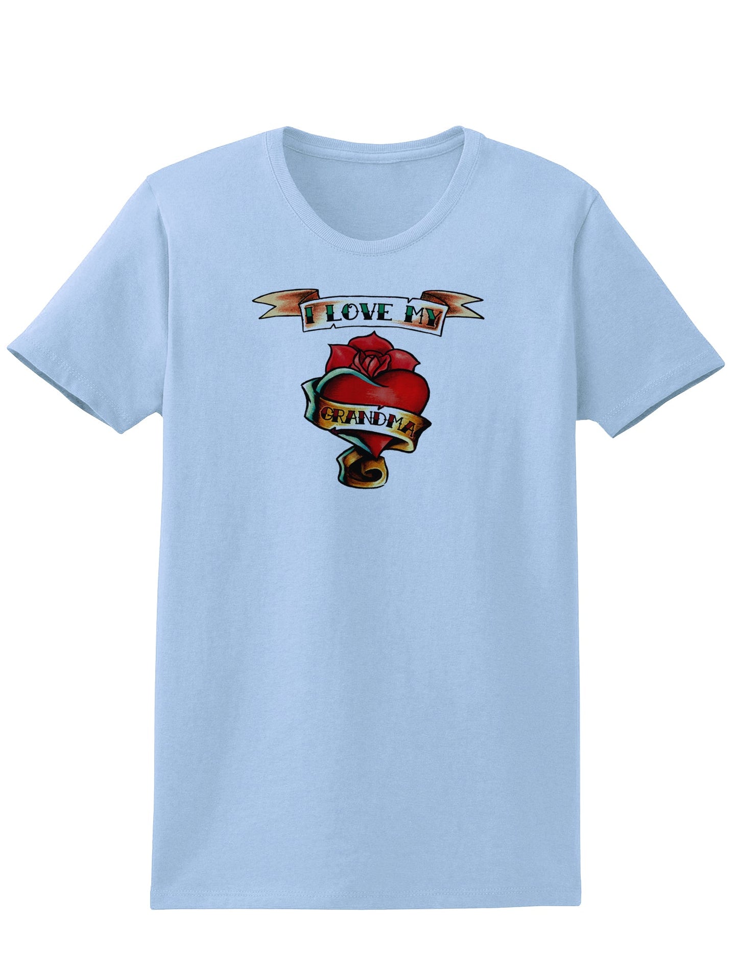 Tattoo Heart I Love My Grandma Womens T-Shirt-Womens T-Shirt-TooLoud-Light-Blue-X-Small-Davson Sales