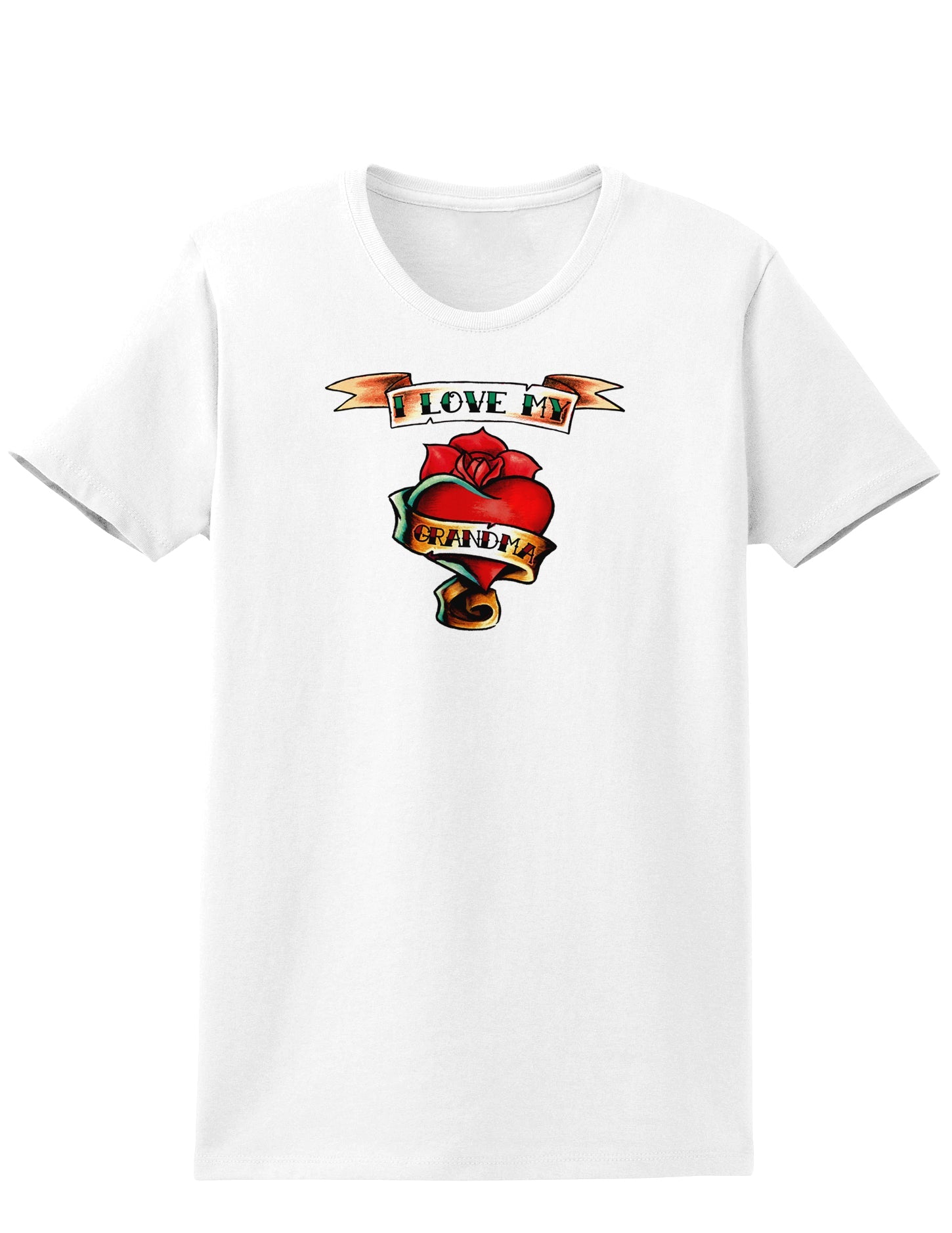 Tattoo Heart I Love My Grandma Womens T-Shirt-Womens T-Shirt-TooLoud-White-X-Small-Davson Sales