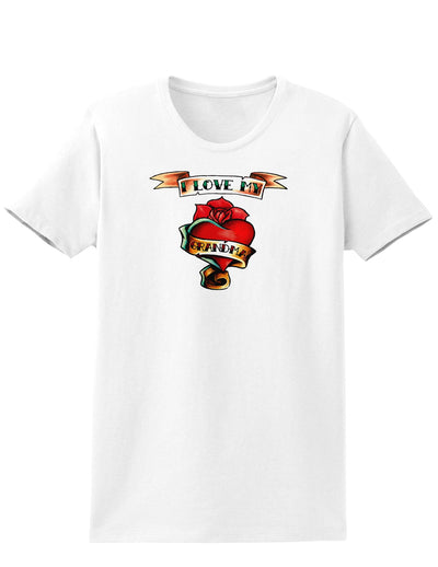 Tattoo Heart I Love My Grandma Womens T-Shirt-Womens T-Shirt-TooLoud-White-X-Small-Davson Sales