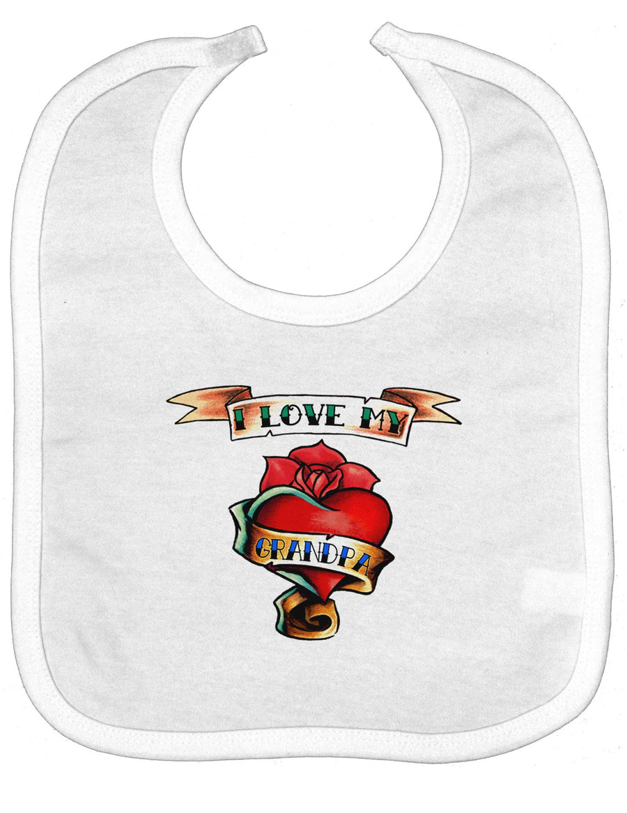 Tattoo Heart I Love My Grandpa Baby Bib