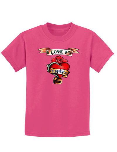 Tattoo Heart I Love My Grandpa Childrens Dark T-Shirt-Childrens T-Shirt-TooLoud-Sangria-X-Small-Davson Sales