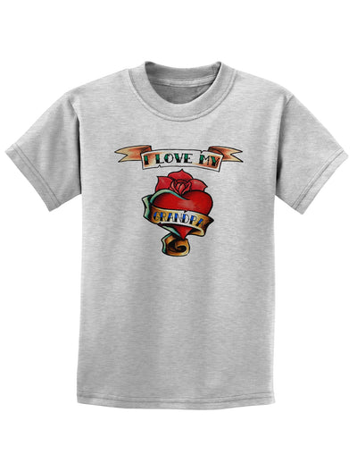 Tattoo Heart I Love My Grandpa Childrens T-Shirt-Childrens T-Shirt-TooLoud-AshGray-X-Small-Davson Sales