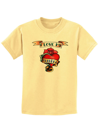 Tattoo Heart I Love My Grandpa Childrens T-Shirt-Childrens T-Shirt-TooLoud-Daffodil-Yellow-X-Small-Davson Sales