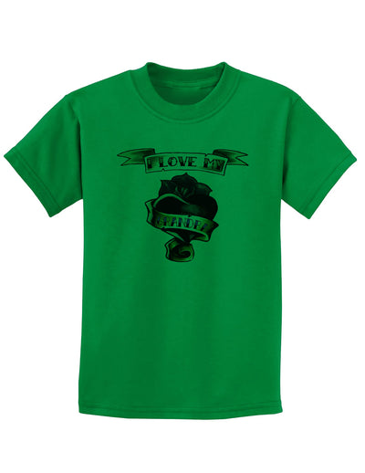 Tattoo Heart I Love My Grandpa Childrens T-Shirt-Childrens T-Shirt-TooLoud-Kelly-Green-X-Small-Davson Sales