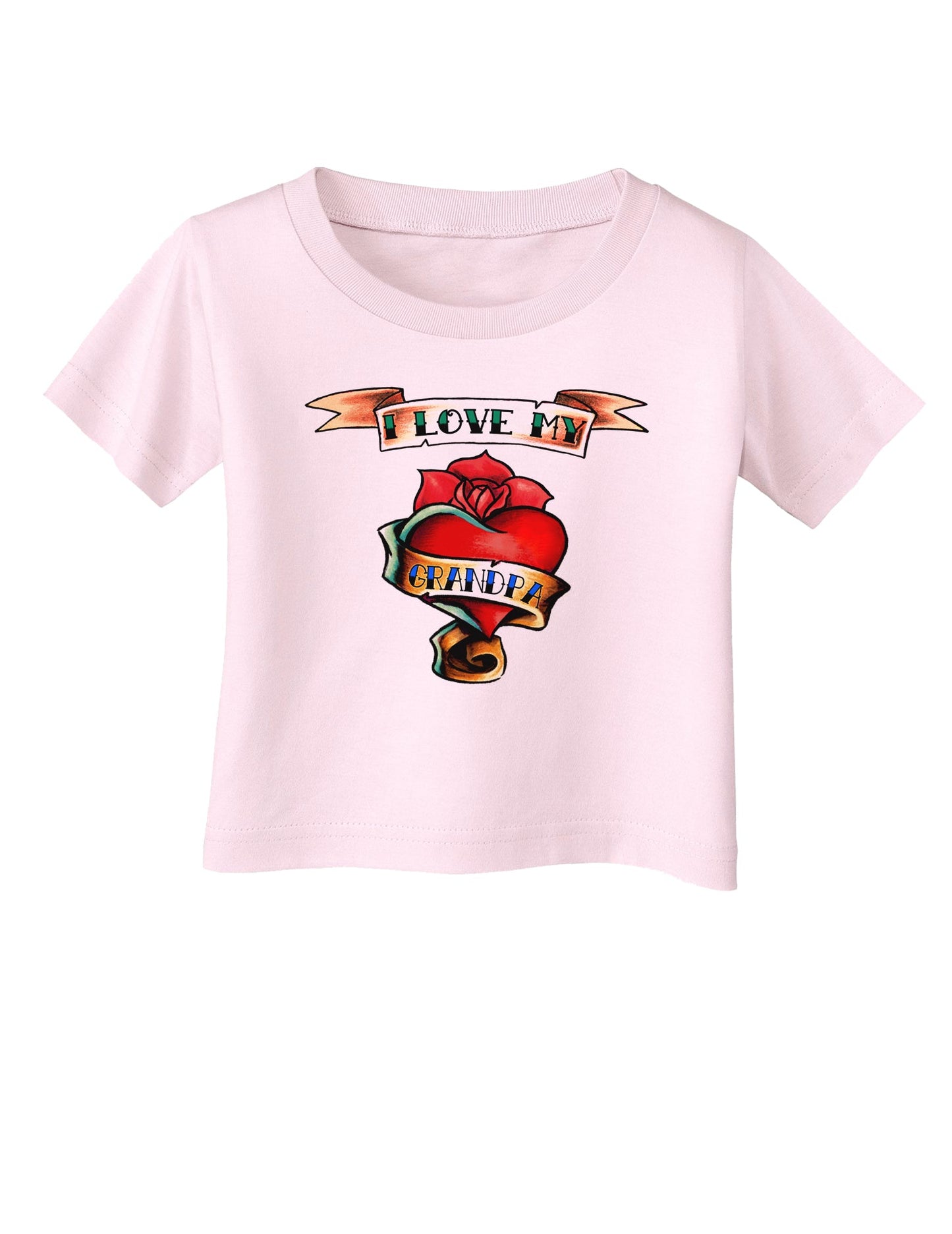 Tattoo Heart I Love My Grandpa Infant T-Shirt-Infant T-Shirt-TooLoud-Light-Pink-06-Months-Davson Sales