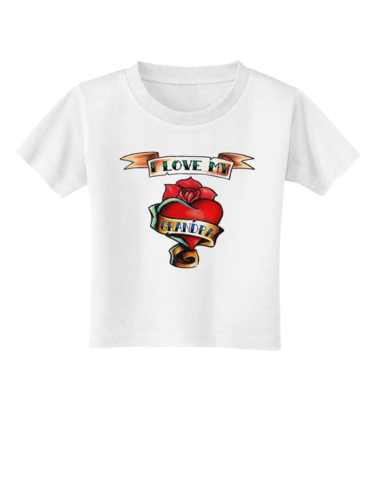 Tattoo Heart I Love My Grandpa Toddler T-Shirt-Toddler T-Shirt-TooLoud-White-2T-Davson Sales
