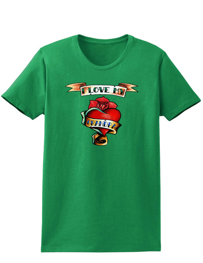 Tattoo Heart I Love My Grandpa Womens Dark T-Shirt-TooLoud-Kelly-Green-X-Small-Davson Sales