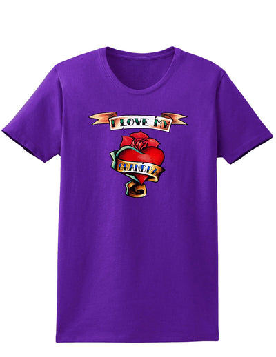 Tattoo Heart I Love My Grandpa Womens Dark T-Shirt-TooLoud-Purple-X-Small-Davson Sales