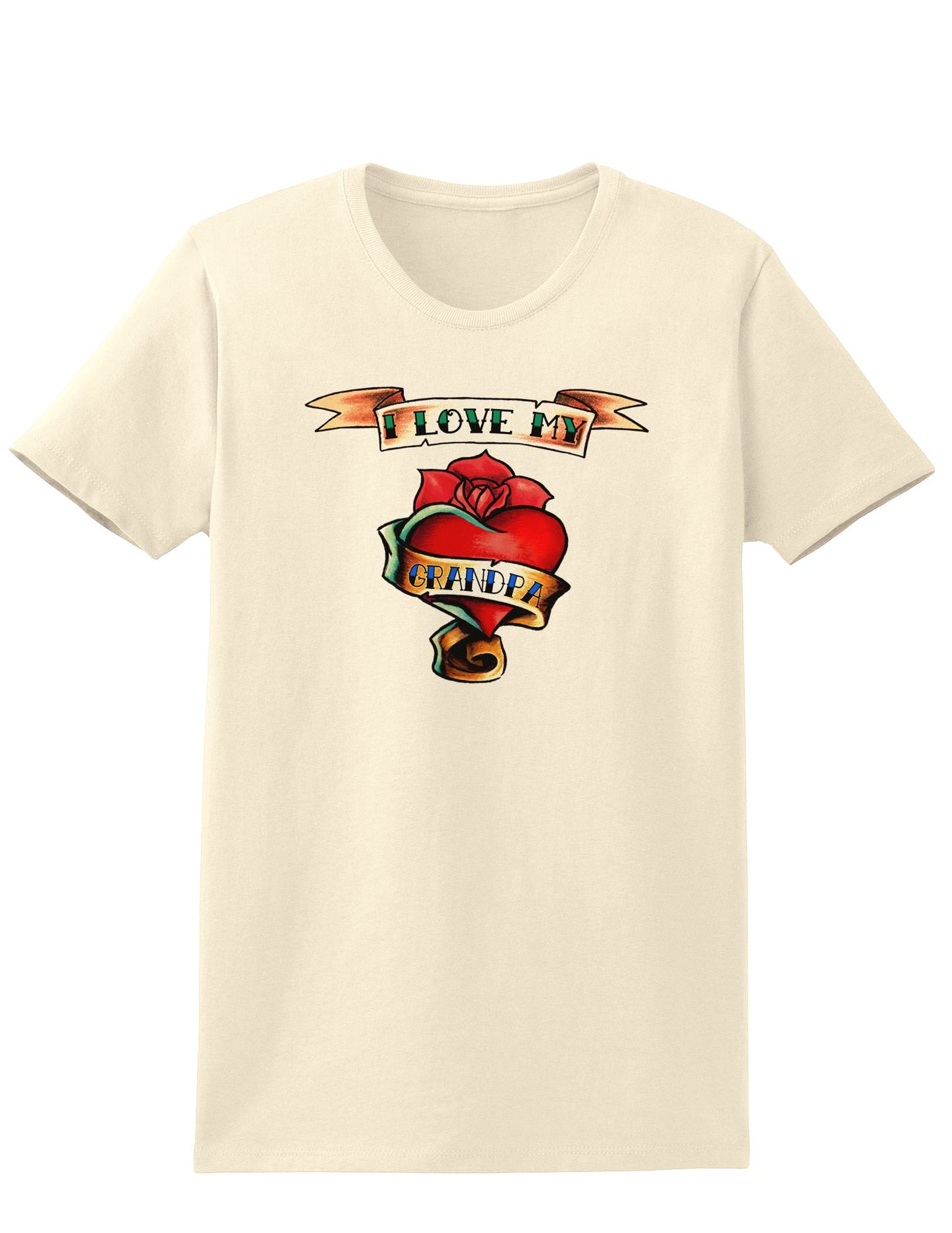 Tattoo Heart I Love My Grandpa Womens T-Shirt-Womens T-Shirt-TooLoud-Natural-X-Small-Davson Sales