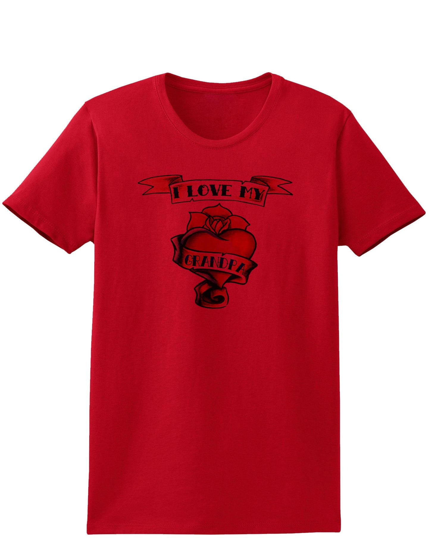 Tattoo Heart I Love My Grandpa Womens T-Shirt-Womens T-Shirt-TooLoud-Red-X-Small-Davson Sales