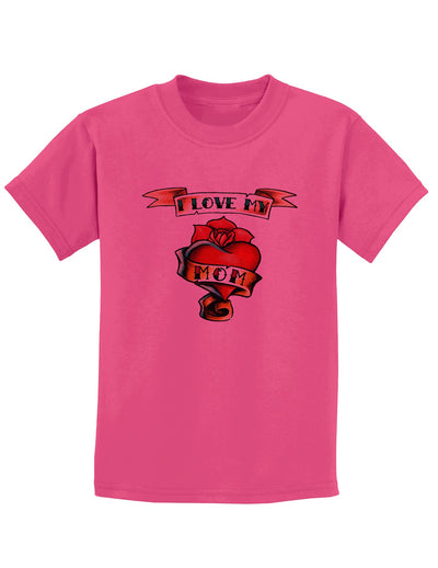 Tattoo Heart I Love My Mom Childrens T-Shirt-Childrens T-Shirt-TooLoud-Sangria-X-Small-Davson Sales