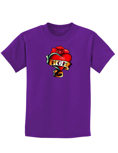 Tattoo Heart Mom Childrens Dark T-Shirt-Childrens T-Shirt-TooLoud-Purple-X-Small-Davson Sales