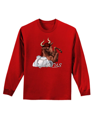 Taurus Color Illustration Adult Long Sleeve Dark T-Shirt-TooLoud-Red-Small-Davson Sales