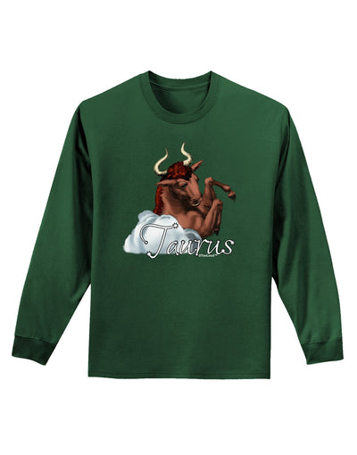 Taurus Color Illustration Adult Long Sleeve Dark T-Shirt-TooLoud-Dark-Green-Small-Davson Sales