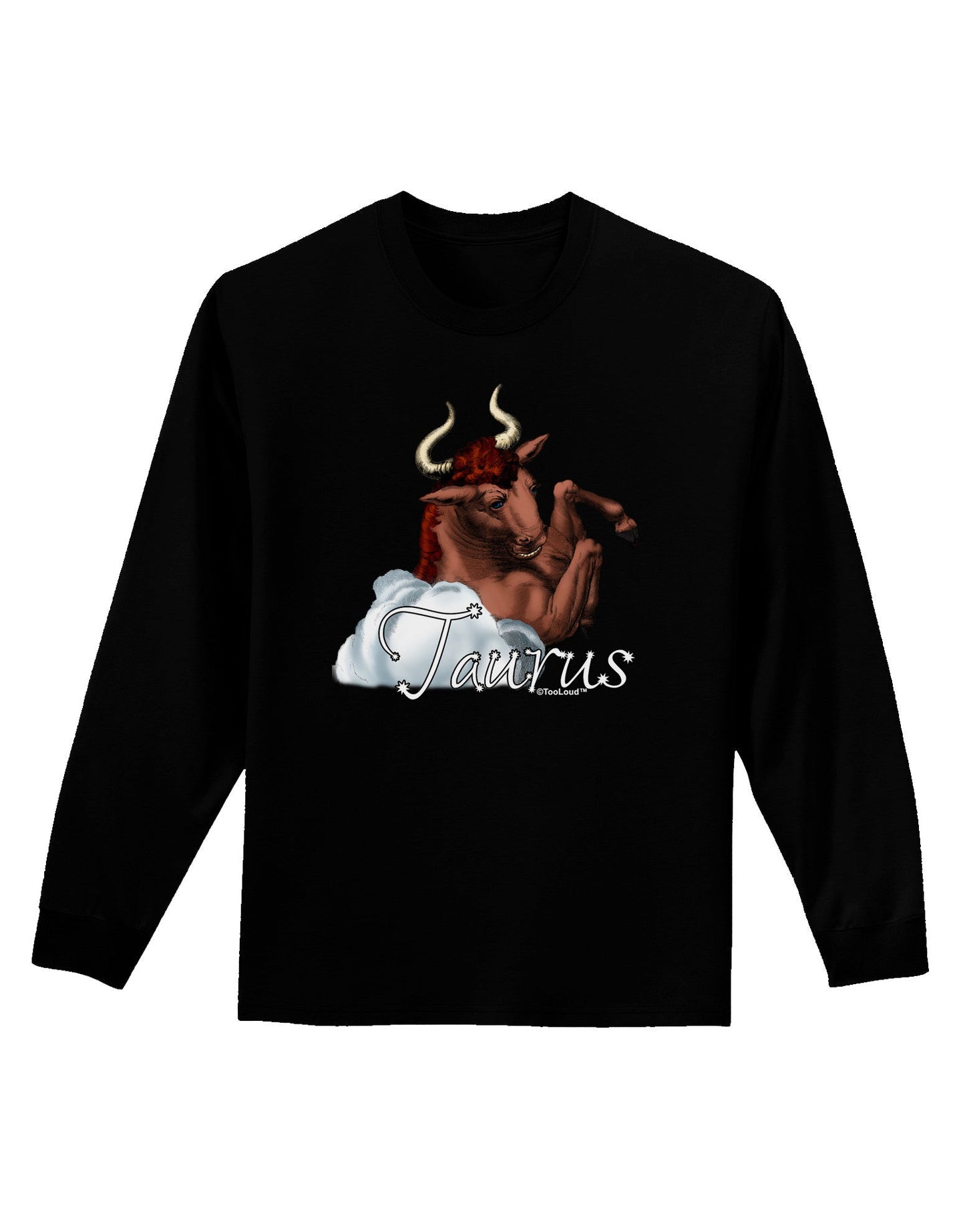Taurus Color Illustration Adult Long Sleeve Dark T-Shirt-TooLoud-Black-Small-Davson Sales
