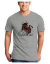 Taurus Color Illustration Adult V-Neck T-shirt-Mens V-Neck T-Shirt-TooLoud-HeatherGray-Small-Davson Sales
