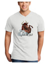Taurus Color Illustration Adult V-Neck T-shirt-Mens V-Neck T-Shirt-TooLoud-White-Small-Davson Sales
