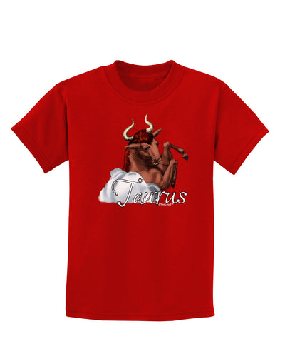 Taurus Color Illustration Childrens Dark T-Shirt-Childrens T-Shirt-TooLoud-Red-X-Small-Davson Sales