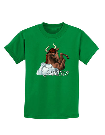 Taurus Color Illustration Childrens Dark T-Shirt-Childrens T-Shirt-TooLoud-Kelly-Green-X-Small-Davson Sales