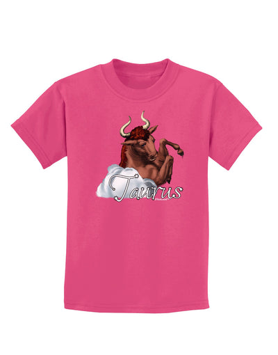 Taurus Color Illustration Childrens Dark T-Shirt-Childrens T-Shirt-TooLoud-Sangria-X-Small-Davson Sales