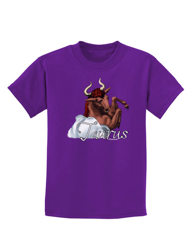 Taurus Color Illustration Childrens Dark T-Shirt-Childrens T-Shirt-TooLoud-Purple-X-Small-Davson Sales