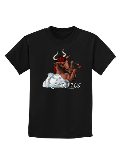 Taurus Color Illustration Childrens Dark T-Shirt-Childrens T-Shirt-TooLoud-Black-X-Small-Davson Sales