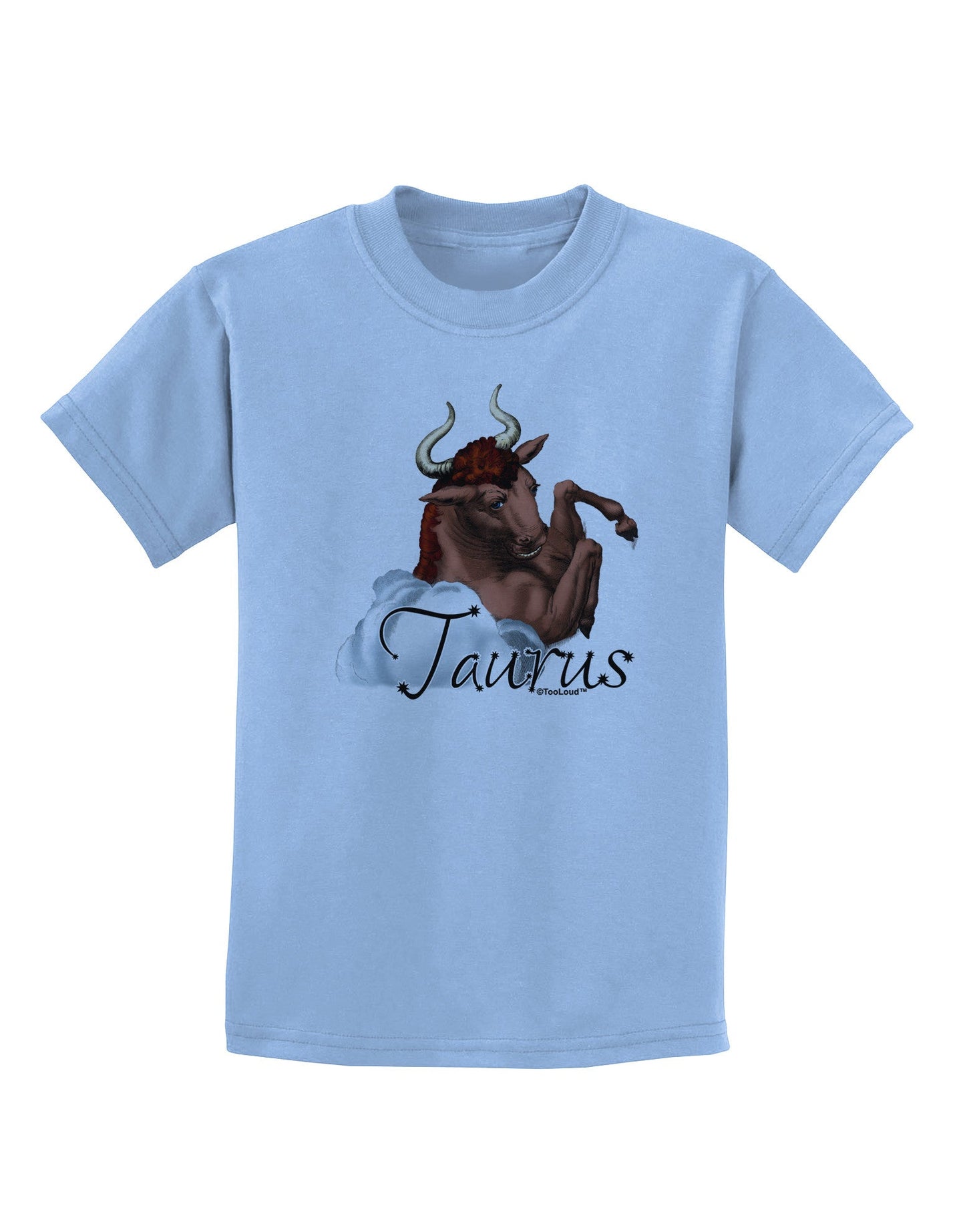 Taurus Color Illustration Childrens T-Shirt-Childrens T-Shirt-TooLoud-Light-Blue-X-Small-Davson Sales
