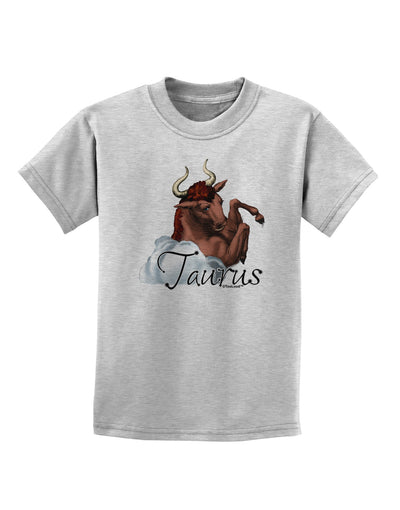 Taurus Color Illustration Childrens T-Shirt-Childrens T-Shirt-TooLoud-AshGray-X-Small-Davson Sales