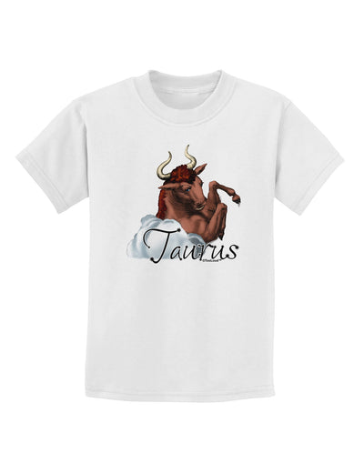 Taurus Color Illustration Childrens T-Shirt-Childrens T-Shirt-TooLoud-White-X-Small-Davson Sales