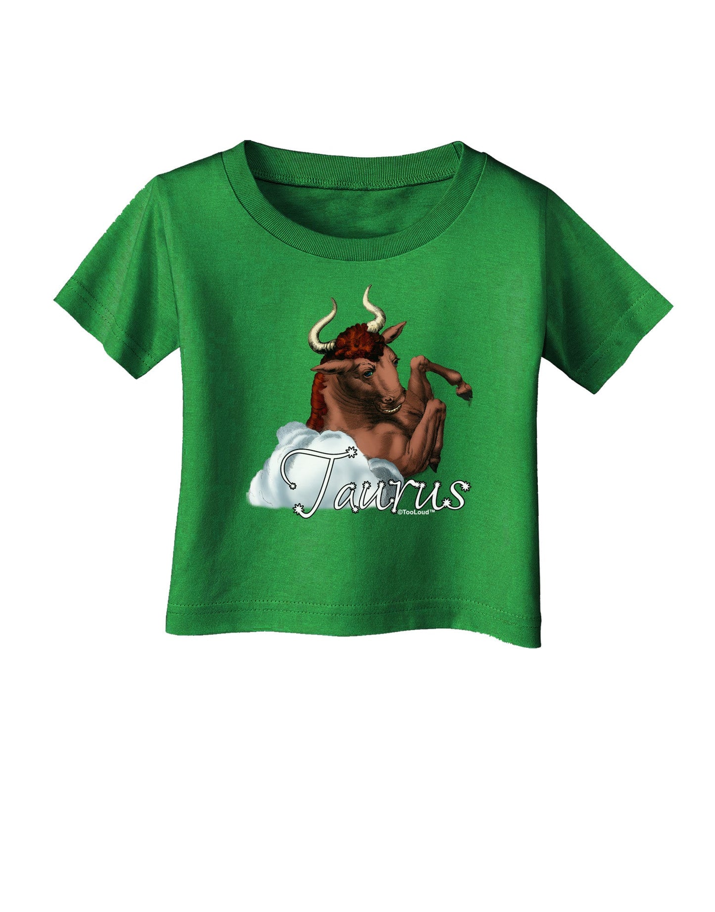 Taurus Color Illustration Infant T-Shirt Dark-Infant T-Shirt-TooLoud-Clover-Green-06-Months-Davson Sales