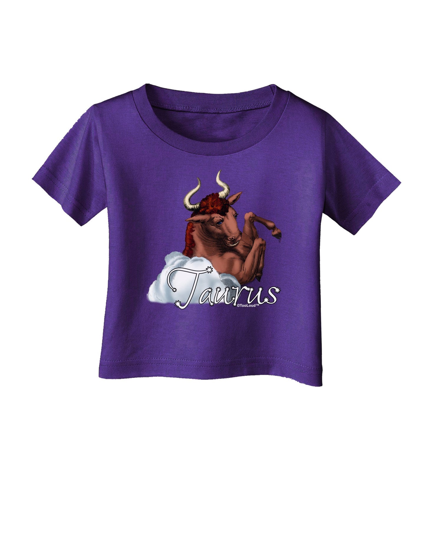 Taurus Color Illustration Infant T-Shirt Dark-Infant T-Shirt-TooLoud-Purple-06-Months-Davson Sales
