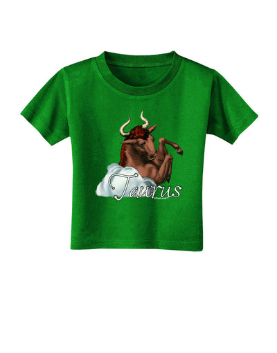 Taurus Color Illustration Toddler T-Shirt Dark-Toddler T-Shirt-TooLoud-Clover-Green-2T-Davson Sales
