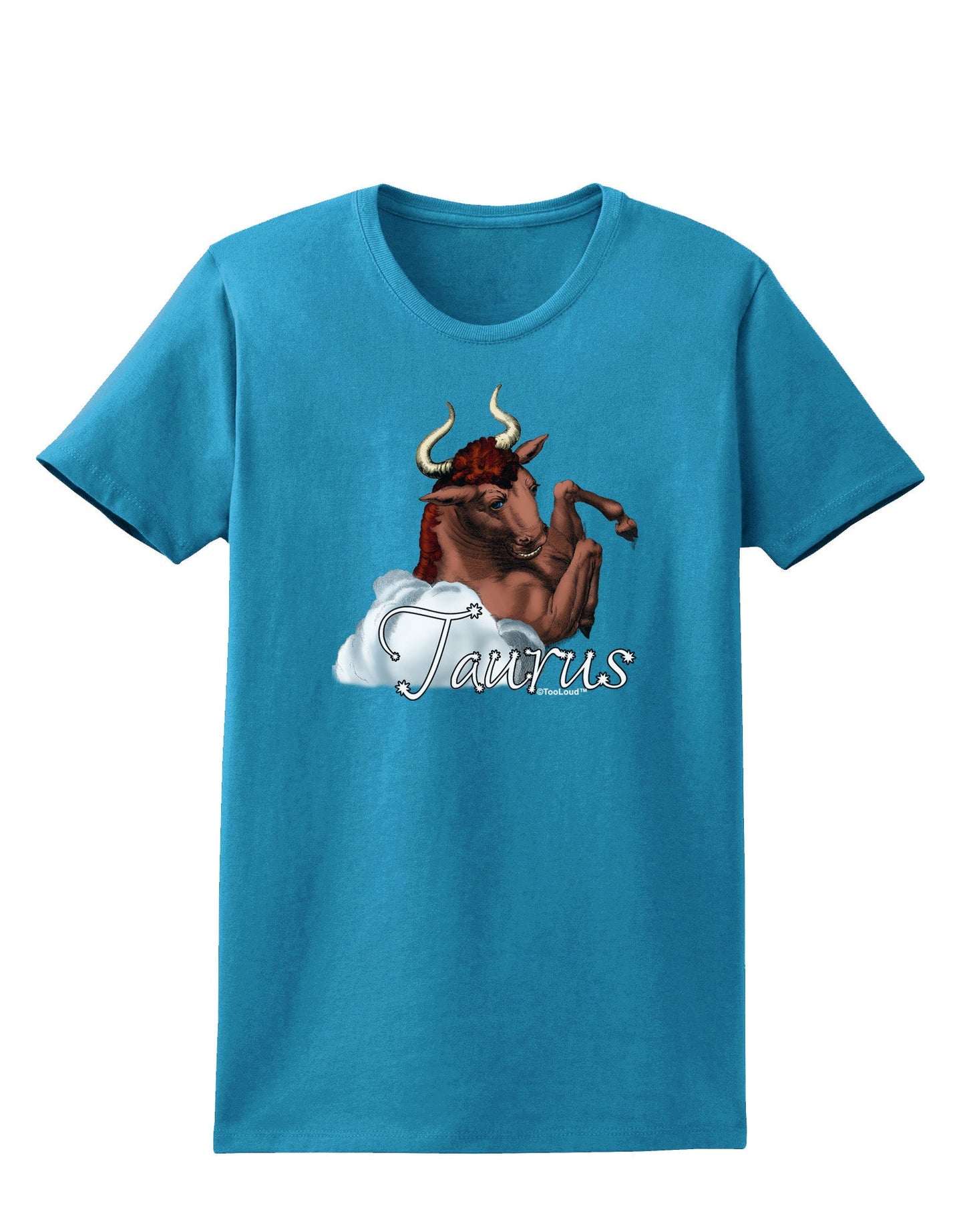 Taurus Color Illustration Womens Dark T-Shirt-TooLoud-Turquoise-X-Small-Davson Sales