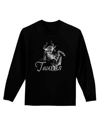 Taurus Illustration Adult Long Sleeve Dark T-Shirt-TooLoud-Black-Small-Davson Sales