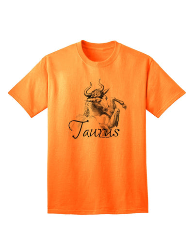 Taurus Illustration Adult T-Shirt-Mens T-Shirt-TooLoud-Neon-Orange-Small-Davson Sales