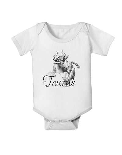 Taurus Illustration Baby Romper Bodysuit-Baby Romper-TooLoud-White-06-Months-Davson Sales