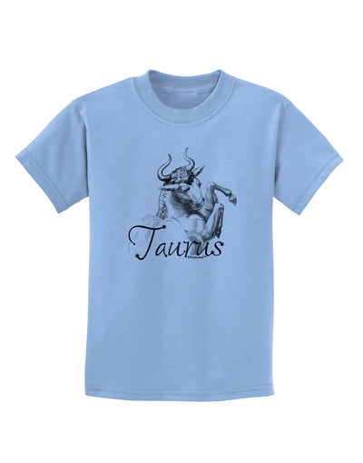 Taurus Illustration Childrens T-Shirt-Childrens T-Shirt-TooLoud-Light-Blue-X-Small-Davson Sales