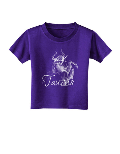 Taurus Illustration Toddler T-Shirt Dark-Toddler T-Shirt-TooLoud-Purple-2T-Davson Sales