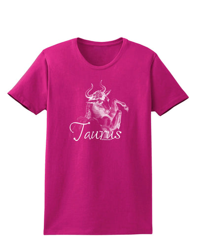 Taurus Illustration Womens Dark T-Shirt-TooLoud-Hot-Pink-Small-Davson Sales